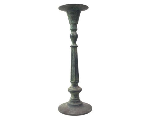 GROUP OF CHINESE BRASS FIXTURES, AND OTHER ITEMS  including a lidded box set with blue and white panel and a metal candlehold