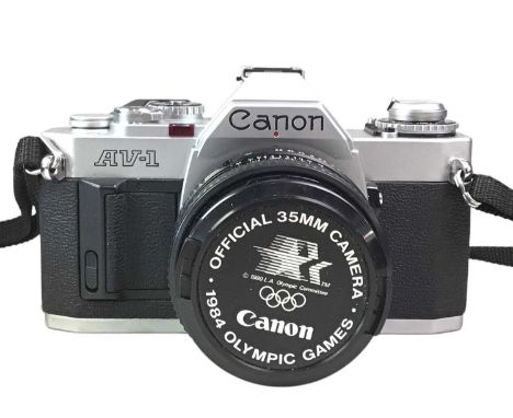 CANON AV-1 SLR CAMERA, with Sigma 1;5.6-6.3 f=120-300mm lens and aTamron 35-70mm 1;3.5 macro lens