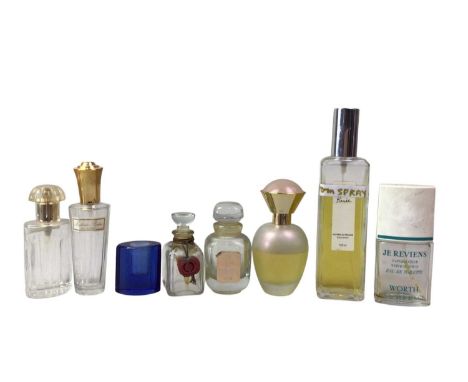GROUP OF VINTAGE GLASS PERFUME BOTTLES, including La Haie Fleurie and Mitsouko