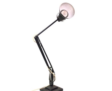 BLACK ANGLEPOISE LAMP, BY HERBERT TERRY & SONS  on square base89cm highHeavy dust, stains, scratches and residue present to b