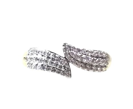 DIAMOND DRESS RING, the pave set round brilliant cut diamonds totalling approximately 0.50 carats, in nine carat gold, size R