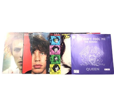 GROUP OF RECORDS, including Queen 'You Don't Fool Me', The Rolling Stones 'Love You Live' and other records