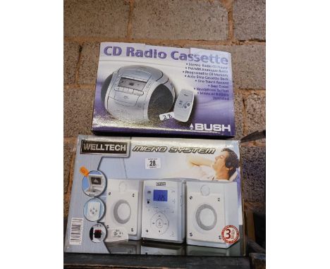 BUSH CD RADIO CASSETTE & A WELLTECH MICRO SYSTEM BOTH IN BOXES