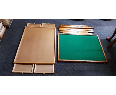 CARD TABLE WITH GREEN BAIZE & A BOARD WITH DRAWERS