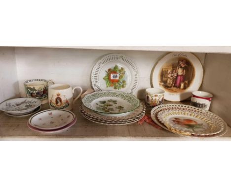 SHELF OF CHINAWARE, PLATES ETC