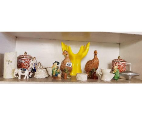 SHELF OF CHINA FIGURES ETC