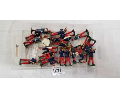 TUB WITH FRENCH MILITARY FIGURES OF THE FOREIGN LEGION & BANDSMAN