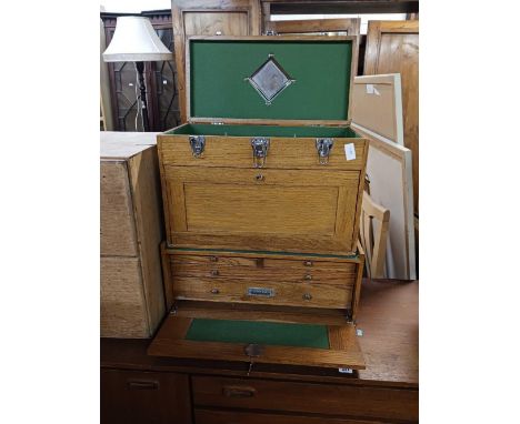 GERASTNER INTERNATIONAL RED OAK HOBBIES OR PRECISION TOOL CHEST 