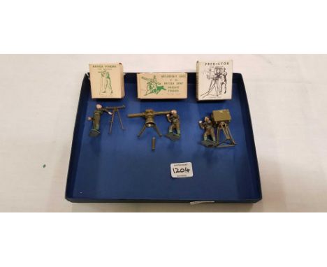 3 BRITAIN'S LEAD FIGURES OF THE RANGE FINDER, HEIGHT FINDER & PREDICTOR, DAMAGE TO THE HEIGHT FINDER, IN ORIGINAL BOXES