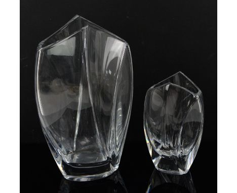 Two Baccarat 'Giverney' pattern vases, marked 'R Rigot' and 'Baccarat France', 27cm and 17cm high, Condition Report:  Small v