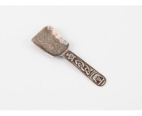 Scottish provincial Iona caddy spoon with Celtic decoration, by Celtic Arts IndustriesCondition Report:  Length 8.8 cm