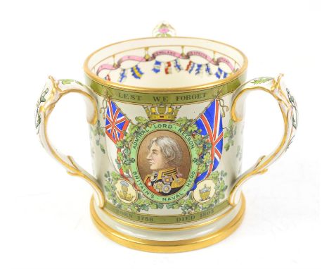 Copeland Commemorative mug for the Nelson Centenary 1905, Subscribers Copy for Thomas Goode, 14 cm high (star crack to the ba