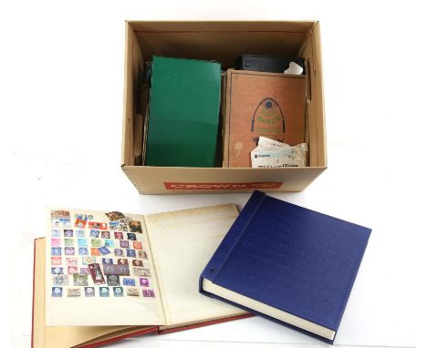 World Stamps in Albums(3), Stock Book with Great Britain, First Day Covers 1967-1980's with Windsor Postmarks, loose in packe