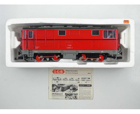 An LGB G scale 2095 Austrian outline class Rh2095 diesel locomotive in OBB orange livery - VG in G box