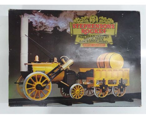 A HORNBY 3.5 inch scale live steam Stephenson's Rocket train set, appears complete in original box - G/VG in G box