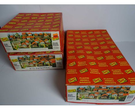 A group of THE LINDBERG LINE for LGB G scale vintage 1960s/early 70s plastic building kits comprising several different house