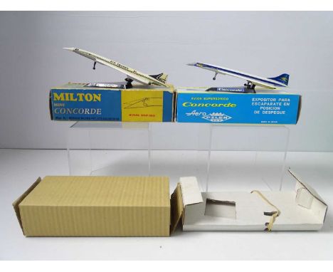 A pair of copies of CORGI Toys BAC-SUD CONCORDE comprising No 339 MILTON Mini Toys example in Air France livery &amp; an AERO