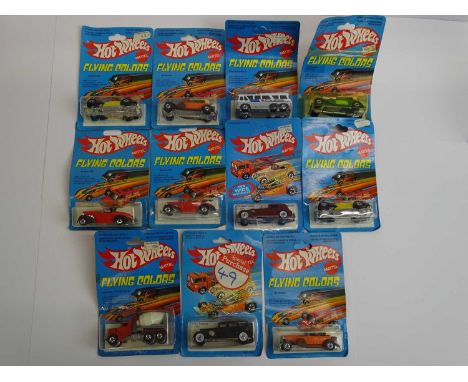 A group of MATTEL Hot Wheels mostly Flying Colors examples - circa 1970s - all sealed on original cards - VG/E on G/VG cards 