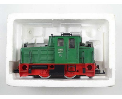 An LGB G scale 2060 Schoema diesel locomotive in green livery numbered 60 - VG in G box