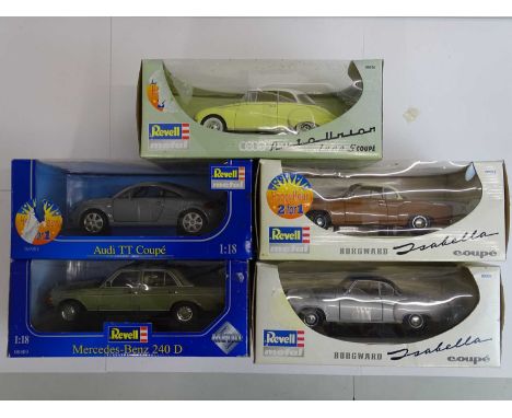 A group of boxed 1:18 scale diecast German cars by REVELL - VG/E in F/G boxes (5) This lot is being sold on behalf of Macmill