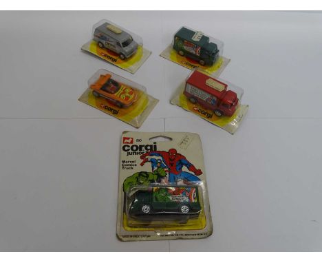A group of CORGI JUNIOR Superhero related trucks and cars to include 33 Wonder Woman in original bubble packs - VG in G packs