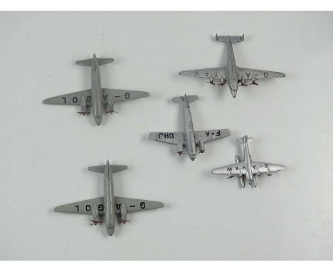 A  group of 5 Pre-War &amp;  early Post War DINKY aircraft, consisting of X2 70c Viking airliner, 62r De Havilland Four Engin