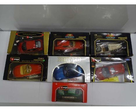 A group of boxed 1:18 scale diecast cars by BBURAGO - VG/E in F/G boxes (7) This lot is being sold on behalf of Macmillan Car