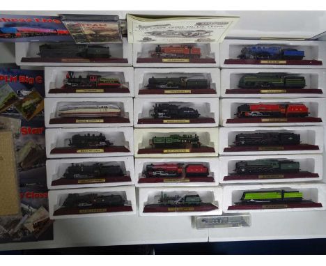 A group of ATLAS EDITIONS HO scale static train models together with some accompanying paperwork - VG in G original packaging