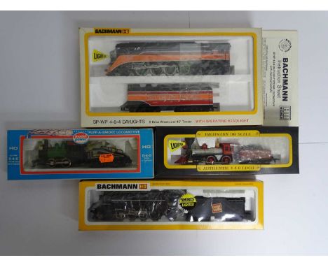 A group of BACHMANN and MODEL POWER HO scale American outline steam locomotives - G/VG in G boxes (4)