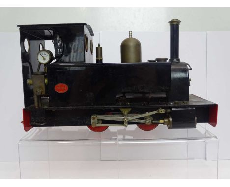 A MERLIN LOCOMOTIVE WORKS G scale 32mm live steam tank locomotive in black numbered 263, fitted with 27MHz radio receiver, bu