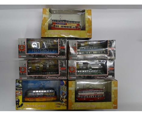 A group of CORGI OOC trams - mostly Blackpool examples - VG/E in G/VG boxes (7)