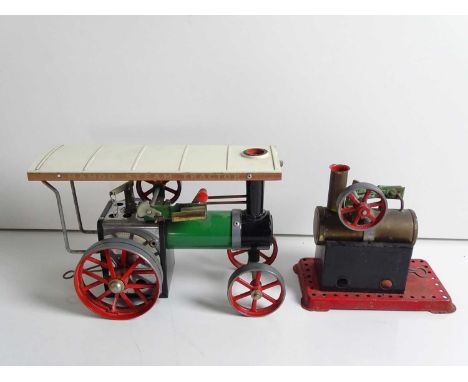 A MAMOD live steam Steam Tractor, missing some parts and accessories, together with a MAMOD stationary steam engine, both unb