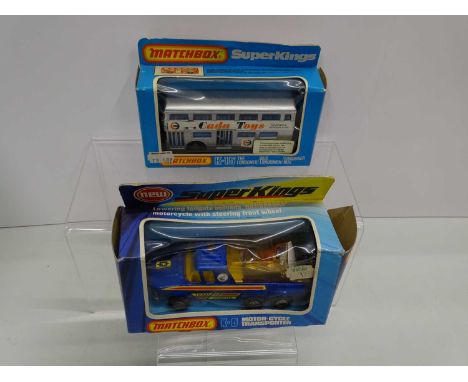 A pair of MATCHBOX Superkings comprising a K-6 Motorcycle Transporter and a K-15 'The Londoner', limited edition of 600 produ