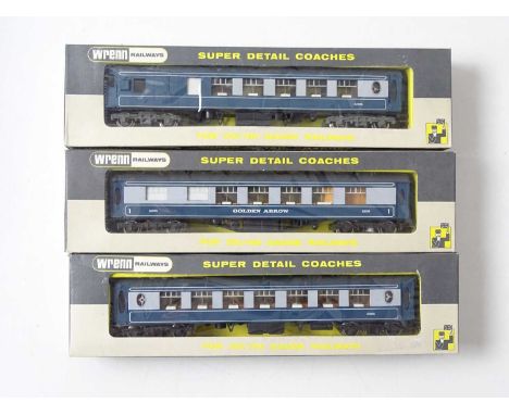 A set of WRENN OO gauge Pullman cars in BR blue/grey / Golden Arrow livery comprising W6003/W6004/W6005 - VG in G/VG boxes (3