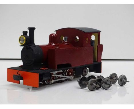 A G scale 45mm gauge scratch/kit built 0-4-2 steam tank locomotive mounted on an LGB chassis - G/VG unboxed