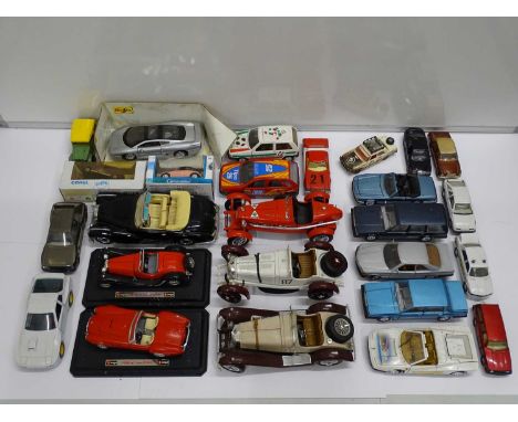 A group of mostly unboxed mixed scale diecast models of cars etc by POLISTIL &amp; CORGI etc -  P/G in P boxes (where boxed) 