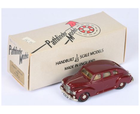 Pathfinder Models PFM4 Jowett Javelin 1949 - maroon, light beige interior, silver and chrome trim - (a few small marks ro roo