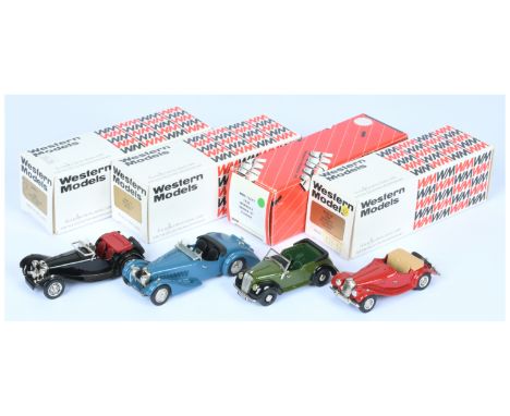 Western Models Group (1) WMS11 1938 Jaguar SS100 - black (mascot in bag) (2) WMS12 1953 MG TF Midget - red (parts in bag) 3) 