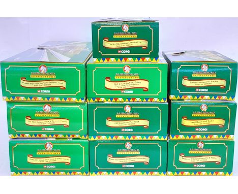 Corgi a boxed Fairground Attractions group to include CC20303 Garrett Showmans Tractor, CC10804 Foden S21 Steam Yacht Lorry &