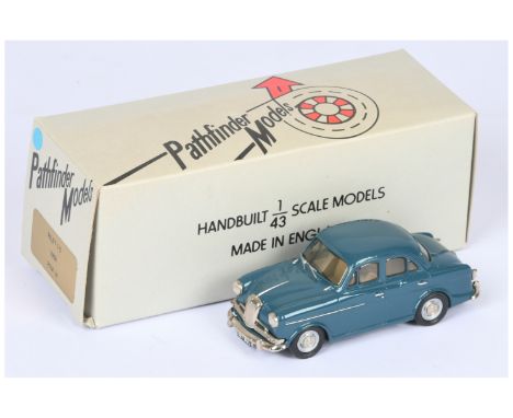 Pathfinder Models PFM14 Riley 1.5 1958 - drab blue, light beige interior, silver and chrome trim - Near Mint in a generally G