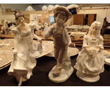 Three figurines including Coalport Nao and Royal Doulton 