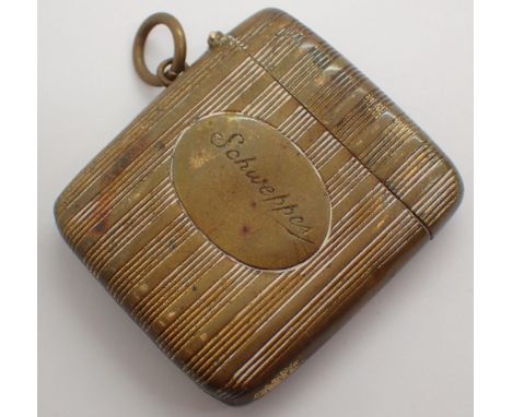 Vintage brass Schweppes vesta case 