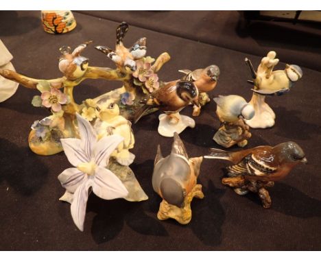 Collection of bird models including Beswick and Goebel