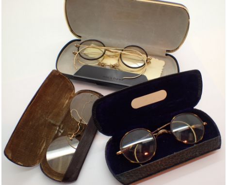 Five pairs of vintage Pince-nez spectacles and others
