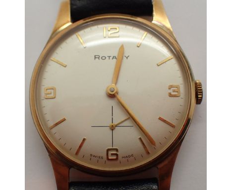 9ct gold Rotary gents wristwatch  CONDITION REPORT: This item is working at lotting.