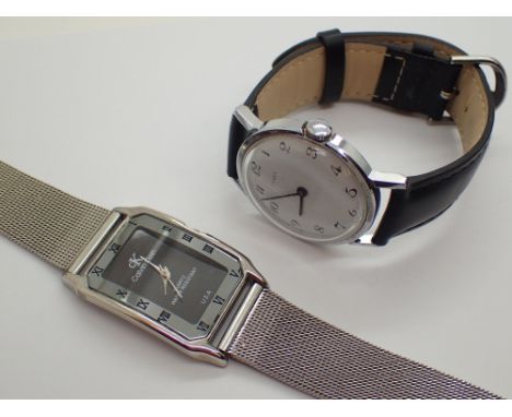 Vintage gents Timex wristwatch and a Calvin Klein wristwatch 