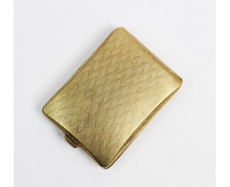 A 9ct gold vesta case, S Blanckensee &amp; Son Ltd Birmingham 1927, of rectangular form with engine turend chevron detail, 6.