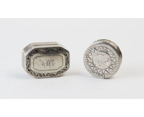 A George III silver vinaigrette, Cocks and Bettridge Birmingham 1802, of canted rectangular form with central 'AC' initials w