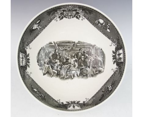 After Rex Whistler, a Wedgwood 'The West Point Bowl', mid 20th century, the bowl of typical form decorated with scenes of the