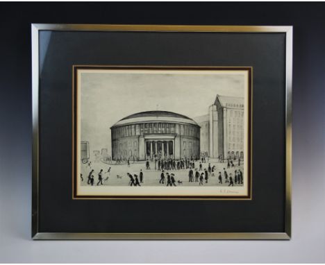 Laurence Stephen Lowry RBA RA (1887-1976), Signed limited edition artist's proof on paper, 'The Reference Library Manchester'